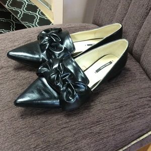 Zara Basic black bow flats size 39 (US 9)